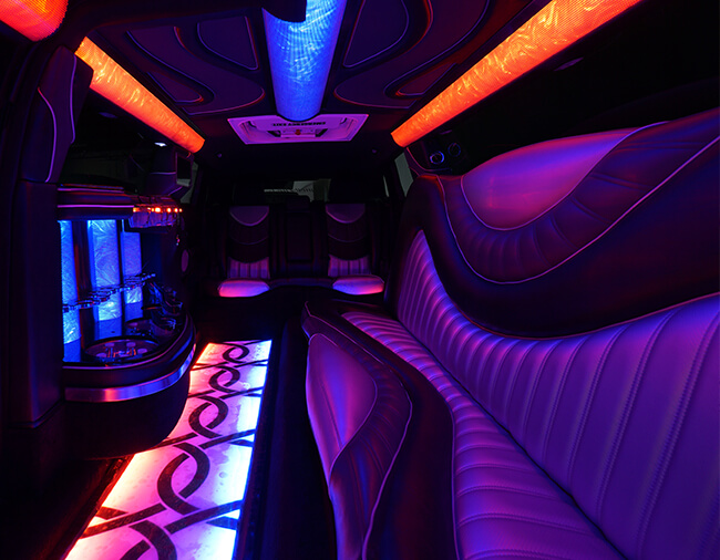 limo with disco floor