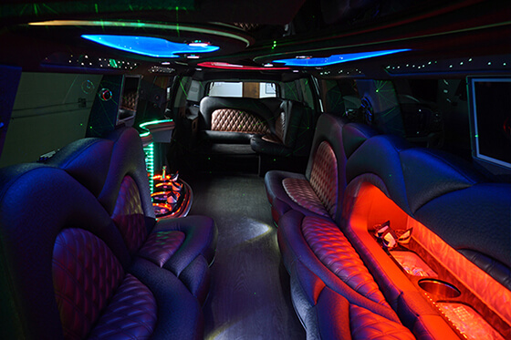 Inside a limo