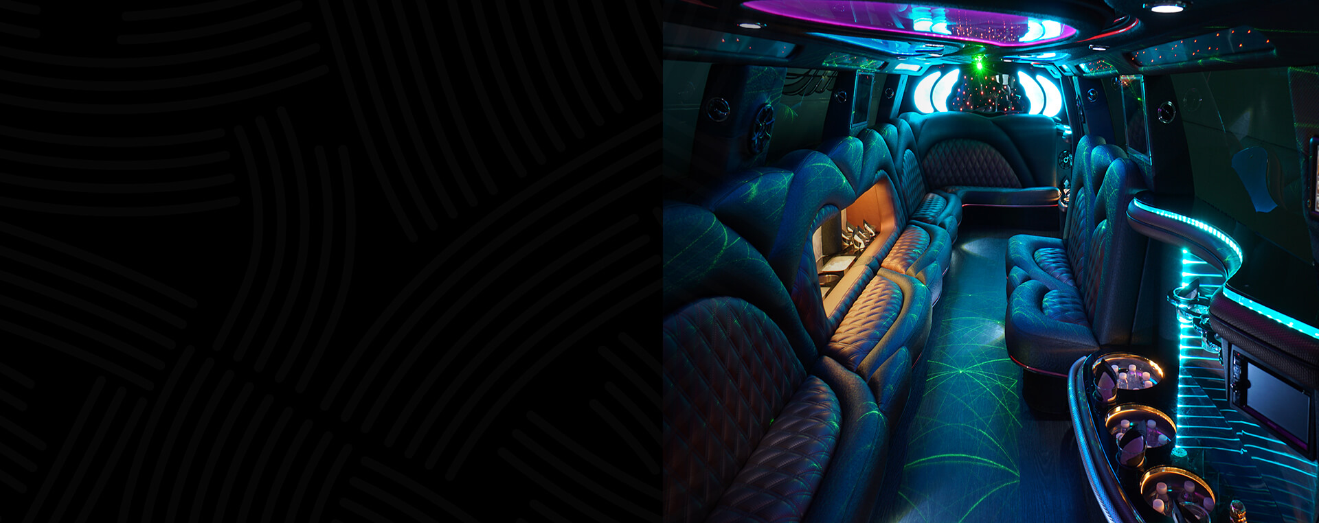 Inside a party bus limo